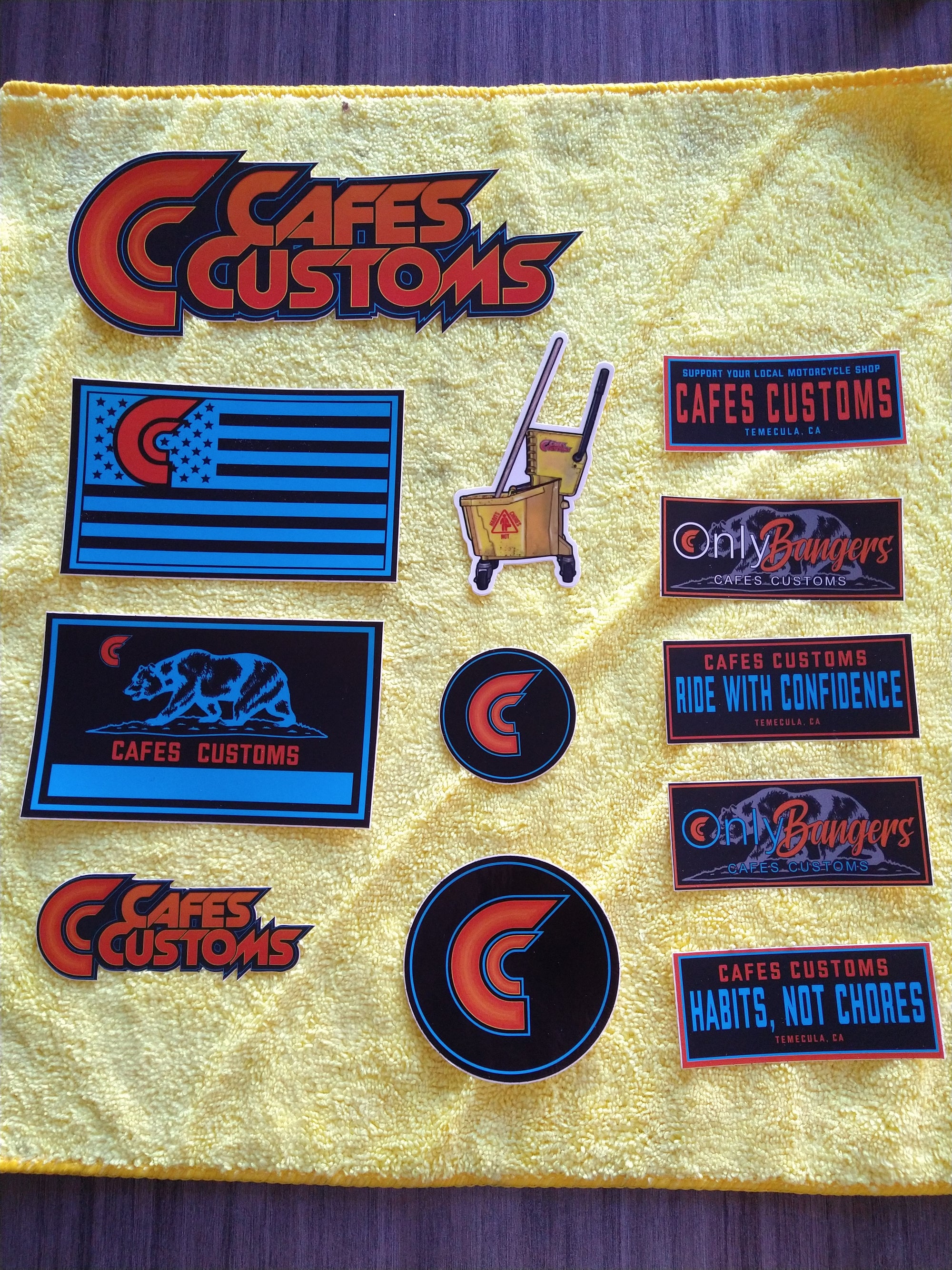 Cafes Customs Collectable Stickers